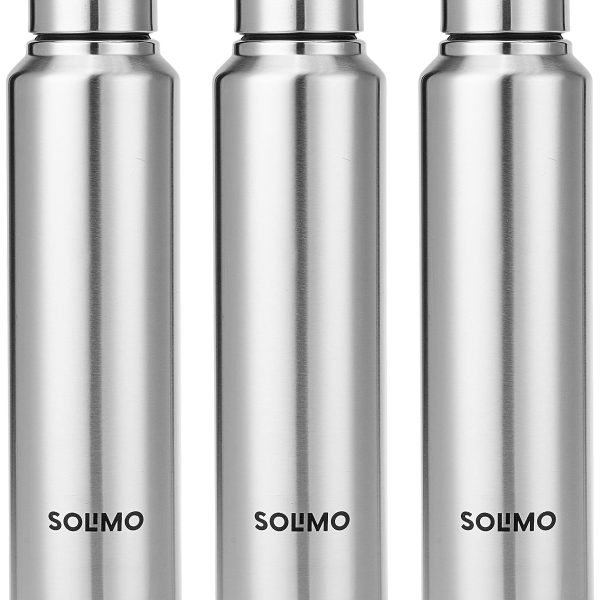 Stainless Steel Water Bottle, Set of 3, 1 L Each (Blitz)