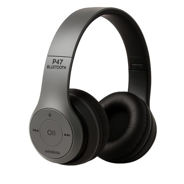 P47 Extra Bass Over-Ear Headset with Mic for Gym, Running, Travel, Music & Gaming | Bluetooth 5.0, FM, SD Card, AUX