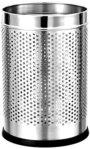 Sk 360 World Stainless Steel Paper Bin 8x12", Perforated Dust Bin 10 ltr (Small)
