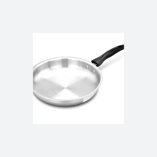 Stainless Steel Frypan - 22cm | Heavy Bottom Frying Pan | Induction and Gas Cooktops Compactible | Dishwasher Safe | Healthy Cooking | Study Handle - 2 Year Warranty |