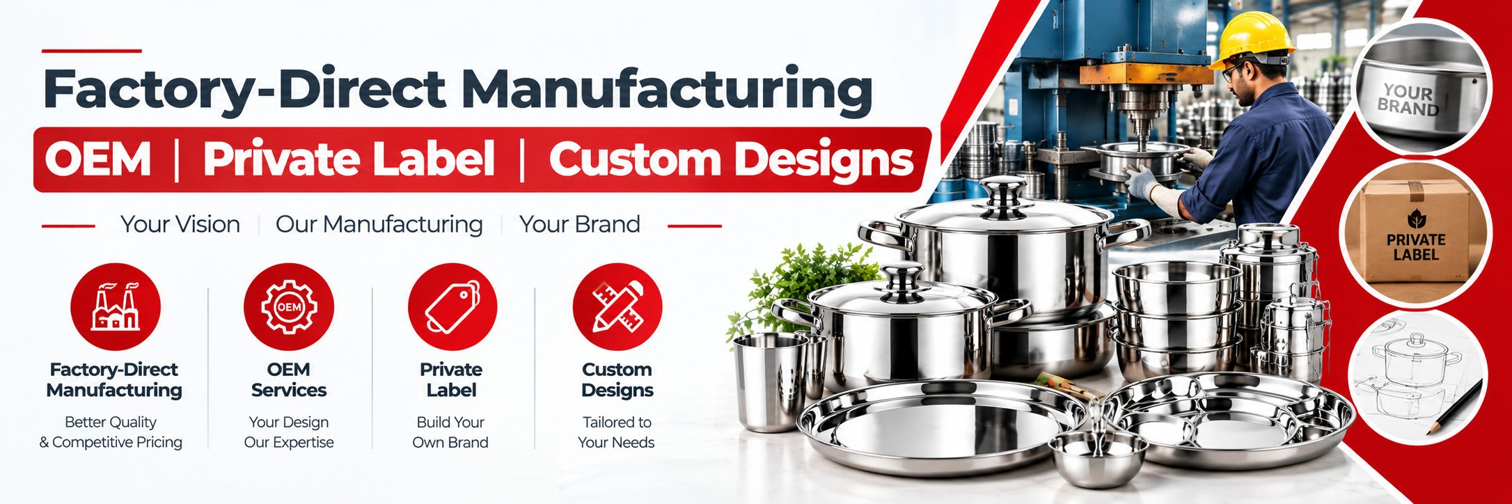 stainless steel kitchenware manufacturer for bulk & b2b supply
